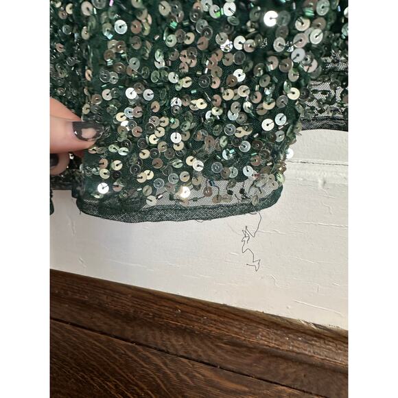 Mac Duggal 5489 Green Sequin Gown NWT Size 6 - Picture 10 of 13